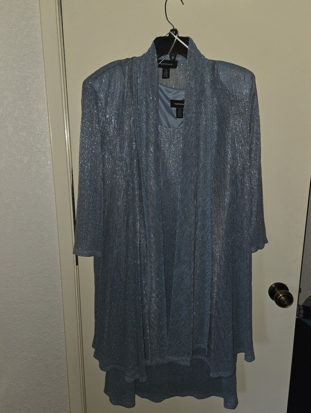 R&M Richards Shimmering Slate Open-Front Jacket and Dress